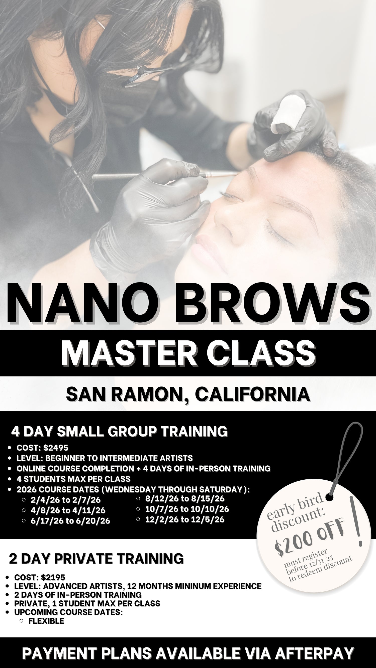 CALIFORNIA NANO BROWS IN PERSON TRAINING CLASS COURSE MICROBLADING BEGINNER ADVANCED NO EXPERIENCE 
