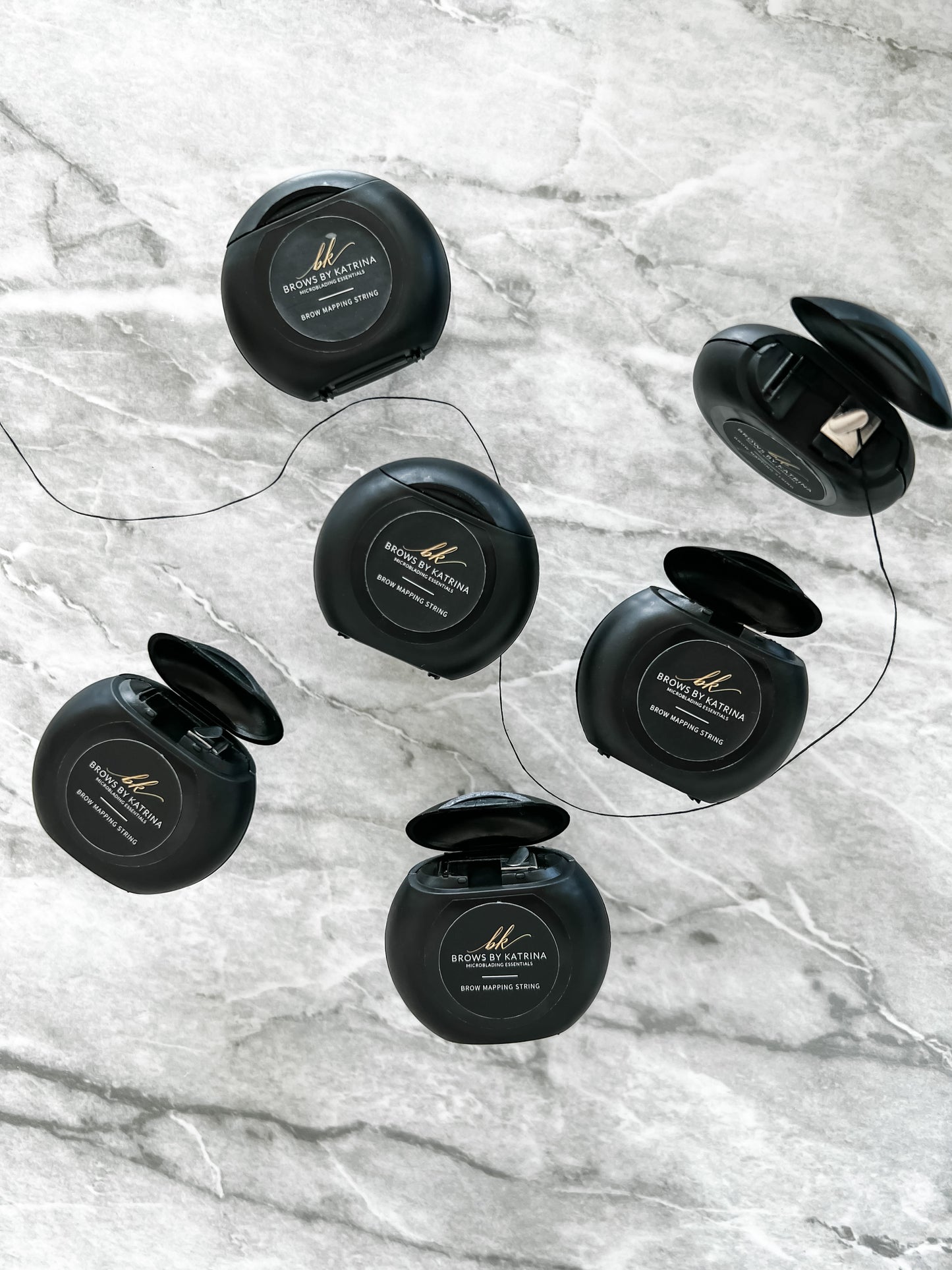 pre-inked black eyebrow mapping string for precise symmetrical brow mapping in pmu
