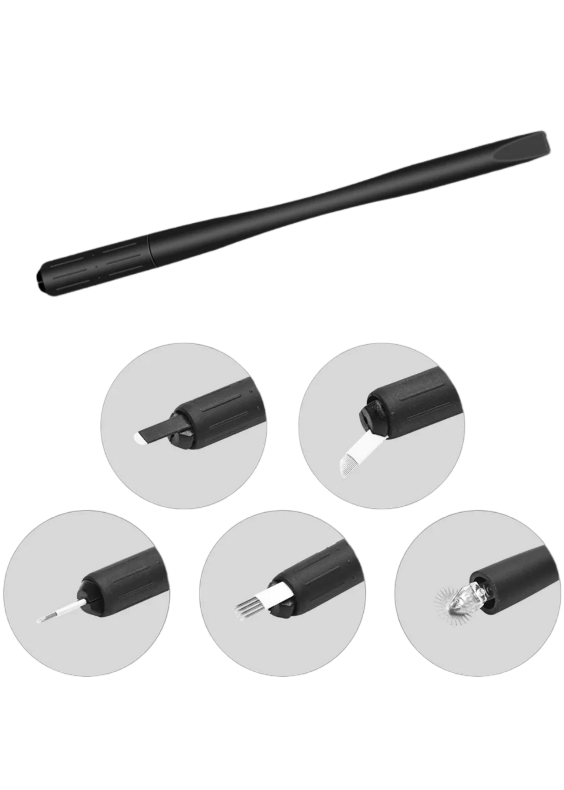 offset blade microblading handle for improved visibility and angle control